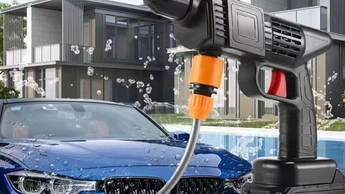 Wash your car with cordless pressure washer