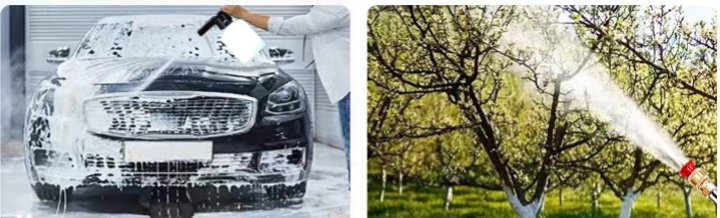 Lavate le auto e innaffiate gli alberi con l'idropulitrice a batteria